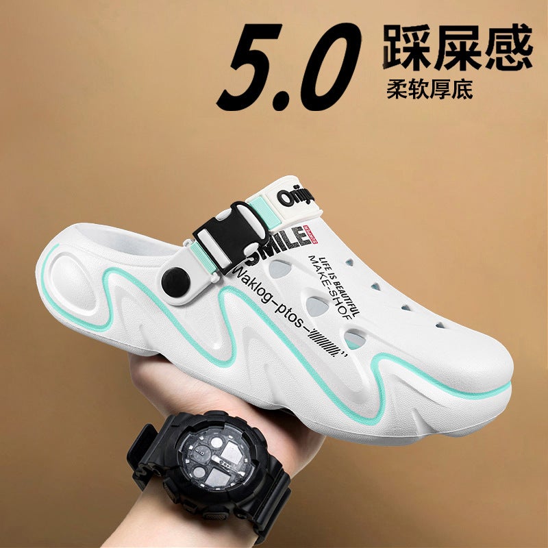 Croc Shoes For Boys Summer Outerwear Non-Slip Wear-Resistant Soft Sole Toe-Toe Slippers Dual-Purpose Beach Sandals - Image 1